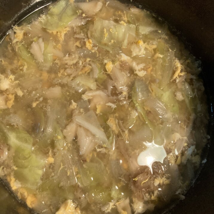 キャベツと舞茸のたまごスープ